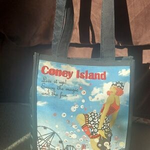 Black Tote Bag with Graphic Print